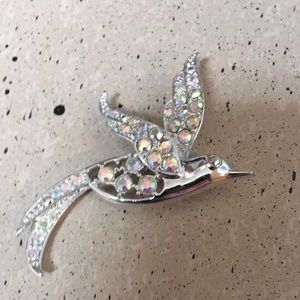 Vintage Rhinestone Bird Paradise Brooch Sarah Coventry